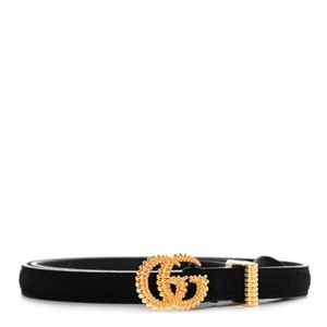 Gucci Suede Double G 15mm Black Belt